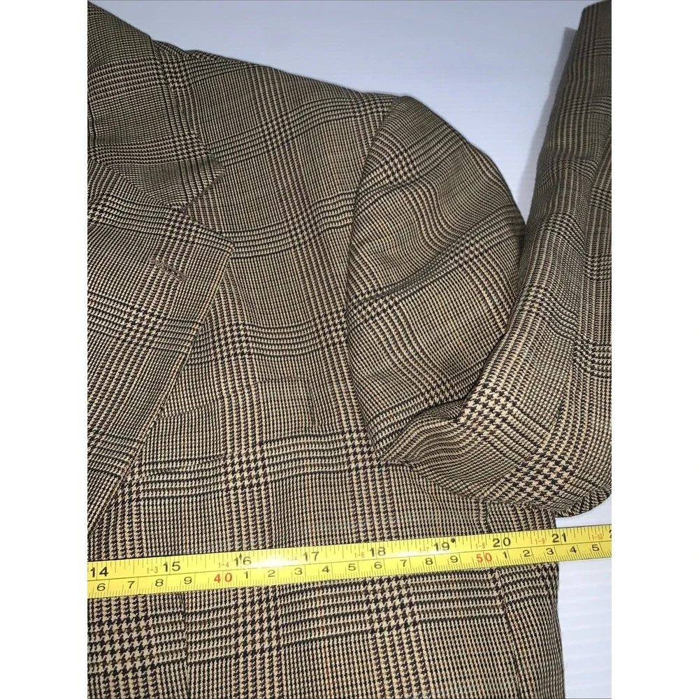VTG Oscar De La Renta Men's 38S Glen Plaid Wool Sport Coat Lined Blazer Preppy